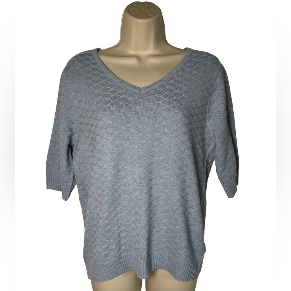Ella Moss Women's Elbow Sleeve Lightweight Sweater, Light Blue, Size M